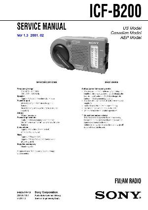Сервисная инструкция Sony ICF-B200 ― Manual-Shop.ru