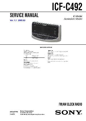 Сервисная инструкция Sony ICF-C492 ― Manual-Shop.ru