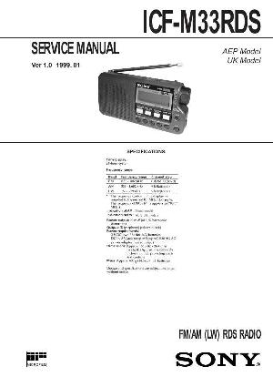 Сервисная инструкция Sony ICF-M33RDS ― Manual-Shop.ru