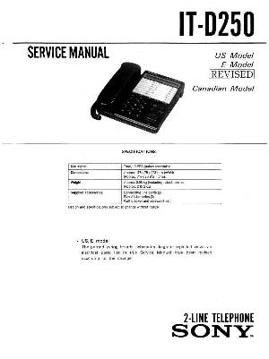 Сервисная инструкция Sony IT-D250 ― Manual-Shop.ru