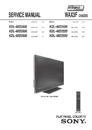 Сервисная инструкция Sony KDL-40D3400, KDL-D3500, WAX3F chassis ― Manual-Shop.ru