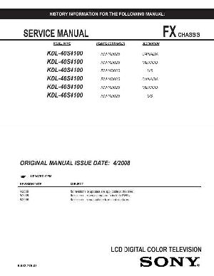 Сервисная инструкция Sony KDL-40S4100, KDL-46S4100 FX chassis ― Manual-Shop.ru