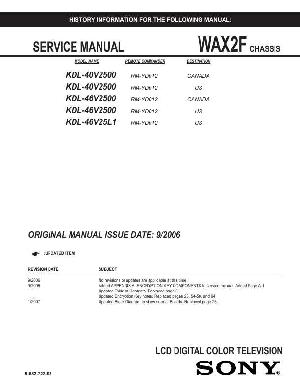 Сервисная инструкция Sony KDL-40V2500, KDL-46V2500, KDL-46V25L1 WAX2F ― Manual-Shop.ru