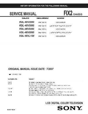 Сервисная инструкция Sony KDL-40V3000, KDL-46V3000, KDL-46VL130, FIX2  ― Manual-Shop.ru