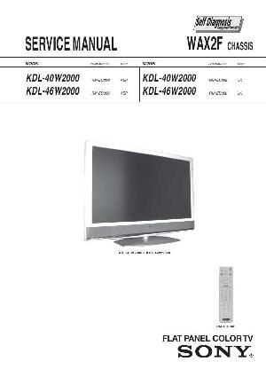Сервисная инструкция Sony KDL-40W2000, WAX2F chassis ― Manual-Shop.ru