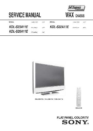 Сервисная инструкция Sony KDL-S23A11E, KDL-S26A11E, KDL-S32A11E WAX ― Manual-Shop.ru