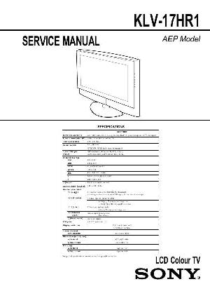 Сервисная инструкция Sony KLV-17HR1 ― Manual-Shop.ru