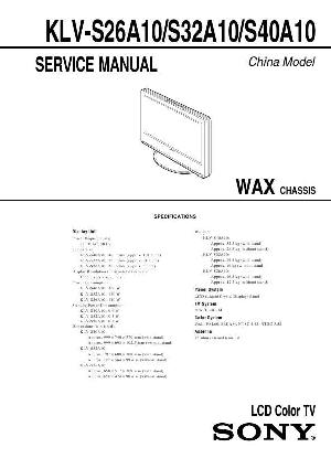 Сервисная инструкция Sony KLV-S26A10, KLV-S32A10, KLV-S40A10 ― Manual-Shop.ru