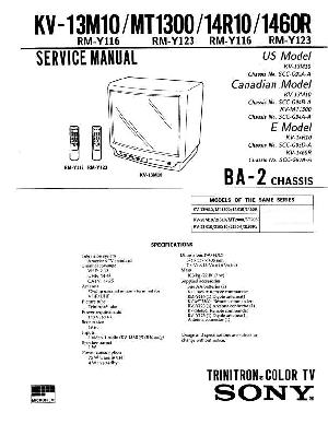 Сервисная инструкция Sony KV-13M10, KV-14R10, KV-1460R MT1300 ― Manual-Shop.ru