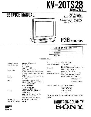 Сервисная инструкция Sony KV-20TS28, P3B ― Manual-Shop.ru
