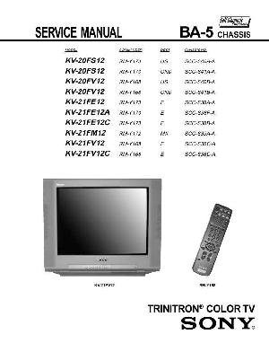 Сервисная инструкция Sony KV-21FE12, KV-20FS12, KV-20FV12, KV-21FM12, KV-21FV12 (BA-5 chassis) ― Manual-Shop.ru