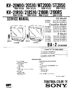 Сервисная инструкция Sony KV-21R10, KV-21RS10, KV-2180R, KV-2190RS BA-2 ― Manual-Shop.ru