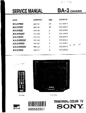 Сервисная инструкция Sony KV-21R22, KV-21RD2, KV-21RS22C, KV-21RS50, KV-21SD2 BA-3 ― Manual-Shop.ru