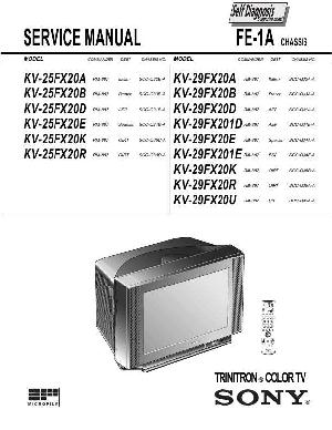 Сервисная инструкция Sony KV-25FX20K, KV-25FX20R, KV-29FX20B, KV-29FX20K, KV-29FX-20R, KV-29FX20U (FE-1A chassis) ― Manual-Shop.ru