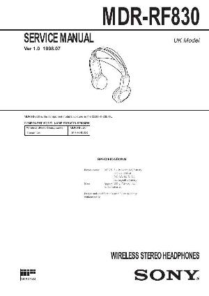 Сервисная инструкция Sony MDR-RF830 ― Manual-Shop.ru