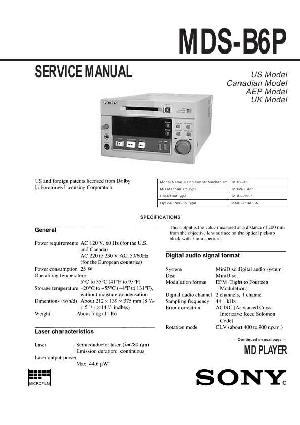 Сервисная инструкция Sony MDS-B6P  ― Manual-Shop.ru