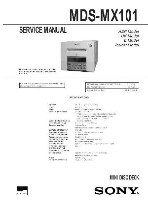 Сервисная инструкция Sony MDS-MX101  ― Manual-Shop.ru