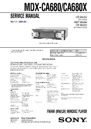 Сервисная инструкция Sony MDX-CA680, MDX-CA680X ― Manual-Shop.ru