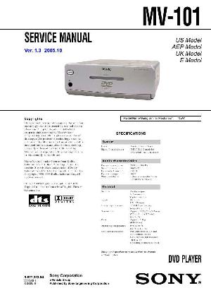 Сервисная инструкция Sony MV-101 ― Manual-Shop.ru