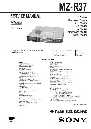 Сервисная инструкция Sony MZ-R37 ― Manual-Shop.ru