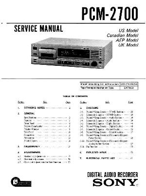 Сервисная инструкция Sony PCM-2700  ― Manual-Shop.ru
