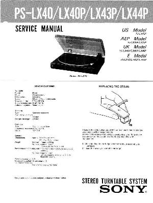Сервисная инструкция Sony PS-LX40, PS-LX40P, PS-LX43P, PS-LX44P ― Manual-Shop.ru