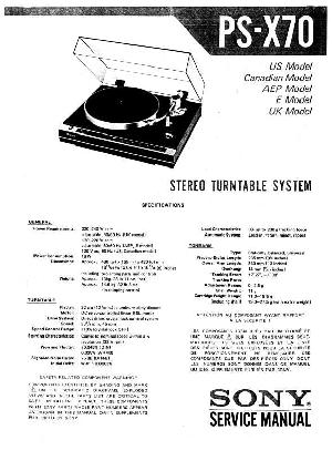 Сервисная инструкция Sony PS-X70 ― Manual-Shop.ru