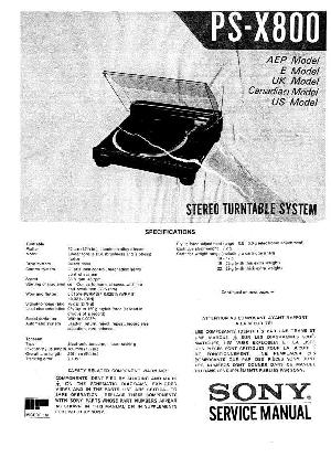 Сервисная инструкция Sony PS-X800 ― Manual-Shop.ru