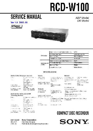 Сервисная инструкция Sony RCD-W100 ― Manual-Shop.ru