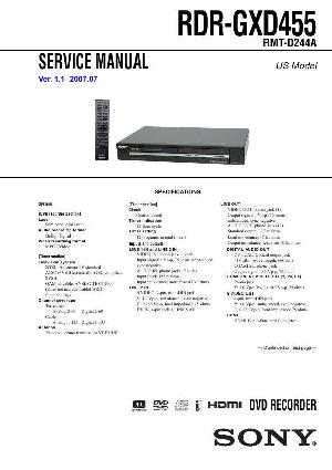 Сервисная инструкция Sony RDR-GXD455 ― Manual-Shop.ru