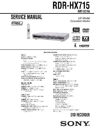 Service manual Sony RDR-HX715 ― Manual-Shop.ru
