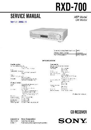 Сервисная инструкция Sony RXD-700 ― Manual-Shop.ru