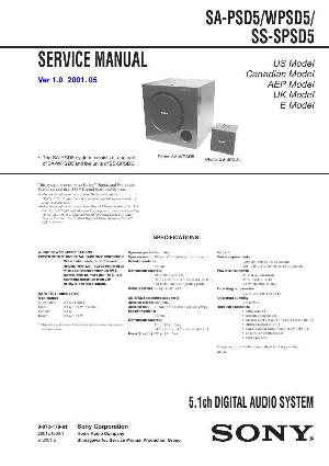 Сервисная инструкция Sony SA-PSD5, SA-WPSD5, SS-SPSD5 ― Manual-Shop.ru