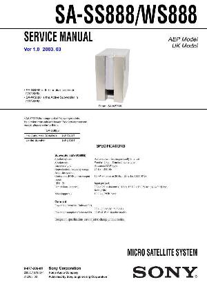 Сервисная инструкция Sony SA-SS888, SA-WS888 ― Manual-Shop.ru