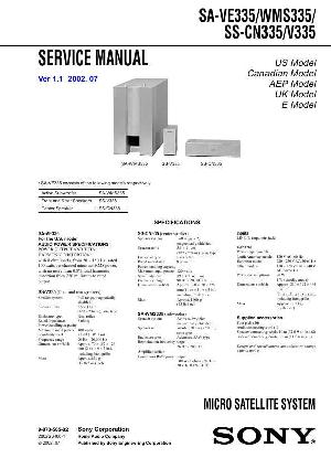 Сервисная инструкция Sony SA-VE335, SA-WMS335, SS-CN335, SS-V335 ― Manual-Shop.ru