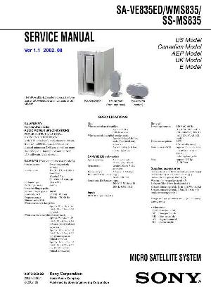 Сервисная инструкция Sony SA-VE835ED, SA-WMS835 ― Manual-Shop.ru