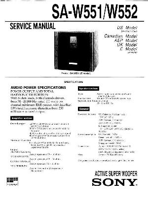 Сервисная инструкция Sony SA-W551, SA-W552 ― Manual-Shop.ru