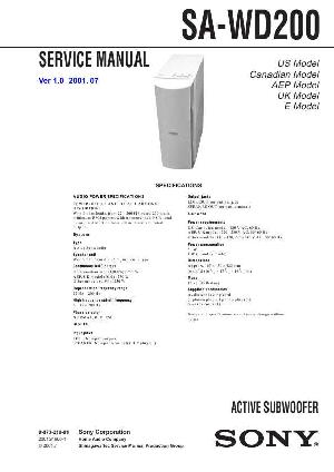 Сервисная инструкция Sony SA-WD200 ― Manual-Shop.ru