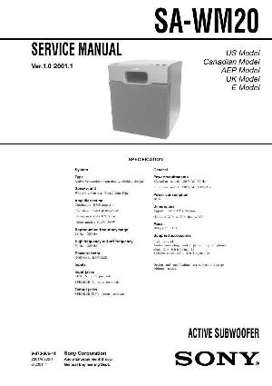 Сервисная инструкция Sony SA-WM20 ― Manual-Shop.ru