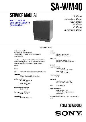 Сервисная инструкция Sony SA-WM40  ― Manual-Shop.ru