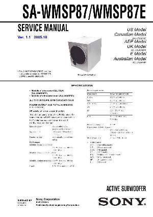 Сервисная инструкция Sony SA-WMSP87E ― Manual-Shop.ru