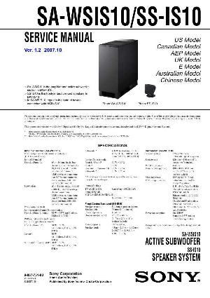 Сервисная инструкция Sony SA-WSIS10 SS-IS10 ― Manual-Shop.ru