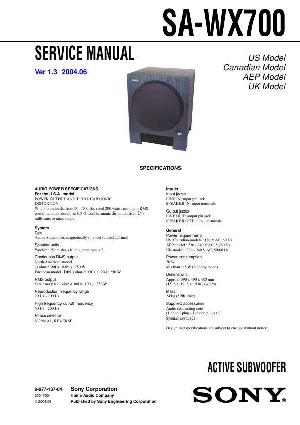 Сервисная инструкция Sony SA-WX700  ― Manual-Shop.ru