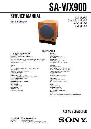 Сервисная инструкция Sony SA-WX900  ― Manual-Shop.ru