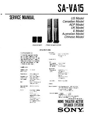 Сервисная инструкция Sony SAVA-15  ― Manual-Shop.ru