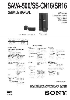 Сервисная инструкция Sony SAVA-500 ― Manual-Shop.ru