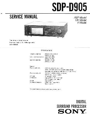 Сервисная инструкция Sony SDP-D905 ― Manual-Shop.ru