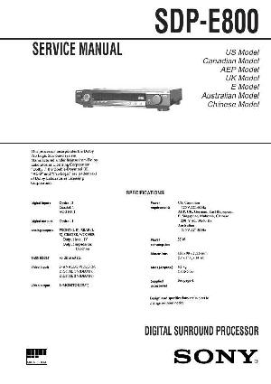 Сервисная инструкция Sony SDP-E800 ― Manual-Shop.ru