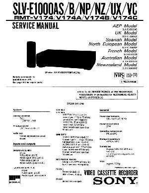 Сервисная инструкция Sony SLV-E1000 ― Manual-Shop.ru