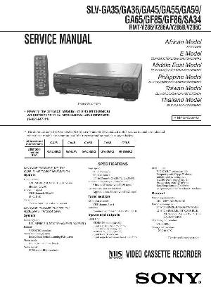 Сервисная инструкция Sony SLV-GA35, SLV-GA36, SLV-GA45, SLV-GA55, SLV-GA59, SLV-GA65, SLV-GF85, SLV-GF86, SLV-SA34 ― Manual-Shop.ru